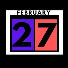 February 27 . colored flat daily calendar icon .date ,day, month .calendar for the month of February