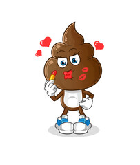 human shit head cartoon make up mascot. cartoon vector