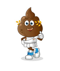 human shit head cartoon with greek clothing. cartoon mascot vector