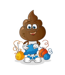 Fototapeta premium human shit head cartoon tailor mascot. cartoon vector