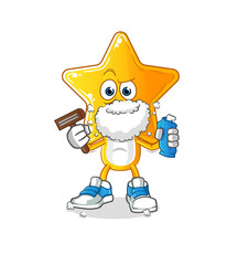 star head cartoon shave facial hair vector. cartoon character