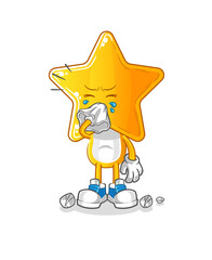 star head cartoon blowing nose character. cartoon mascot vector