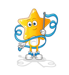 star head cartoon Rhythmic Gymnastics mascot. cartoon vector