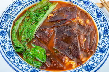 Chinese Hunan specialty food boiled purple potato noodles