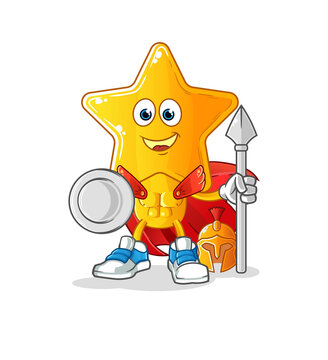 star head cartoon spartan character. mascot vector