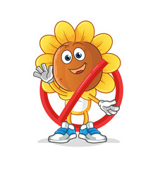 sunflower head cartoon ban. cartoon vector mascot