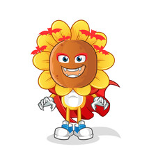 sunflower head cartoon Dracula illustration. character vector