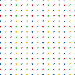 Seamless colorful thumbtack pattern background