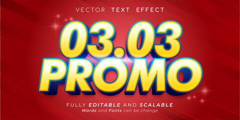 Editable 3d text 03.03 special promo suitable for promotion banner and poster