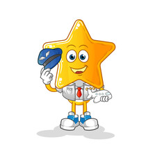 star head cartoon pilot mascot. cartoon vector
