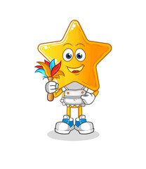 star head cartoon maid mascot. cartoon vector