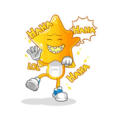 star head cartoon Laugh Out Loud character. cartoon vector