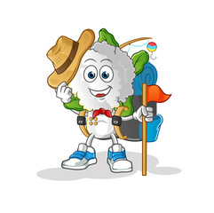 cauliflower head cartoon scout vector. cartoon character