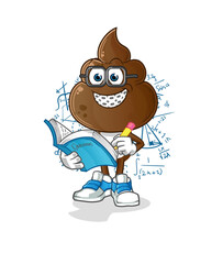 human shit head cartoon geek. cartoon mascot vector
