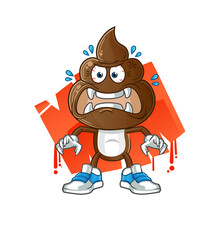 human shit head cartoon monster vector. cartoon character