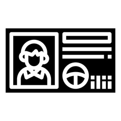 DRIVER LICENSE glyph icon,linear,outline,graphic,illustration