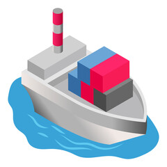 Ship - Isometric 3d illustration.