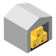 Warehouse - Isometric 3d illustration.