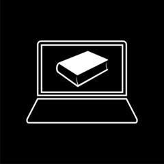 Online book icon isolated on dark background