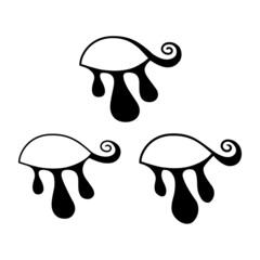 Closed eye with eyelashes like a tear. The concept of a tattoo or print for clothing, illustration isolated on white background.