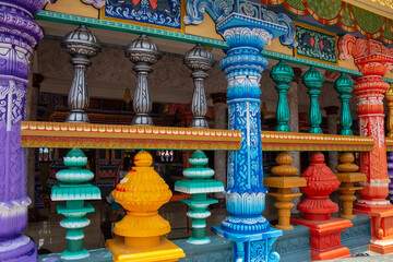 Colorful Pillars around Batu Caves, Kuala Lumpur, Malaysia