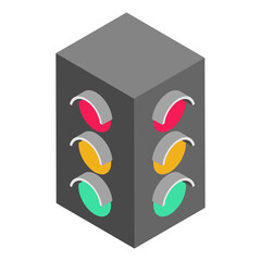 Traffic Light - Isometric 3d illustration.
