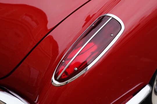 rear view of taillight red Retro classic car