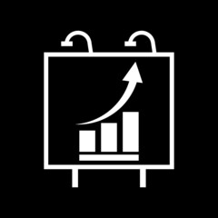 Graph chart icon isolated on dark background