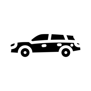 shooting brake car glyph icon vector. shooting brake car sign. isolated contour symbol black illustration