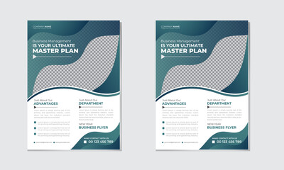 Modern Creative Business Flyer Design A4 Vector Template. Corporate Annual Report, Brochure Cover Layout and poster