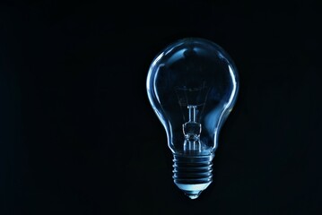 tungsten light bulb on black background