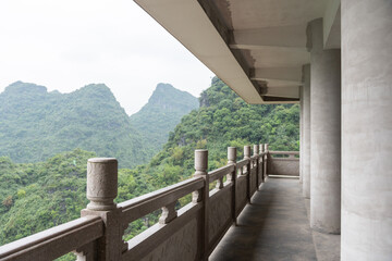 Chinese marble guardrail platform corridor in the mountains