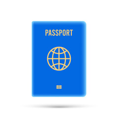 Blue passport over white 3d illustration