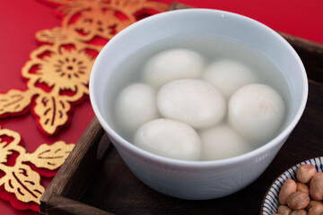 Fototapeta na wymiar A bowl of glutinous rice balls for the Lantern Festival