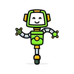 cute green robot