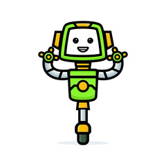 cute green robot