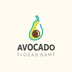 Avocado fresh fruit logo design creative ilustration template