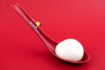 Miniature creative slide athlete slides to dumplings