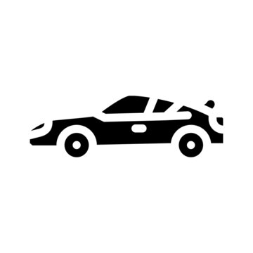coupe sportive car glyph icon vector. coupe sportive car sign. isolated contour symbol black illustration