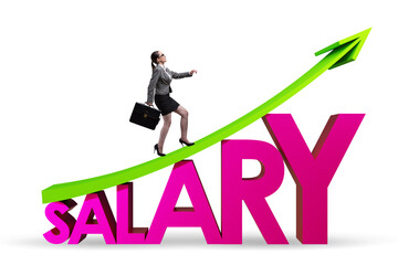 Salary increase concept with businesswoman