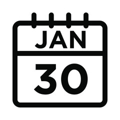 01-Jan - 30 Line Icon