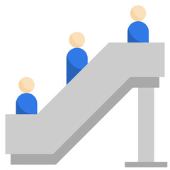 ESCALATOR flat icon,linear,outline,graphic,illustration