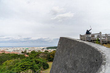 City view of Okinawa, taken from Shuri fortress