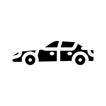 sedan car body type glyph icon vector. sedan car body type sign. isolated contour symbol black illustration