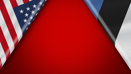 Estonia and USA United States of America Flags &ndash; 3D Illustration