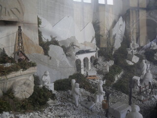 nativity scene made with the landscape of Carrara and the marble figurines in St Andrew's Cathedral 
