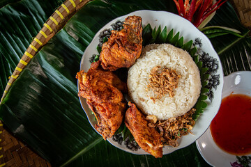 Chicken Glutinous Rice also known as Pulut Ayam. Normally eaten with fried chicken.