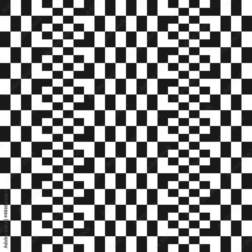 Aufkleber Rectangles and squares checekr pattern. Vector simple decor chess pattern.