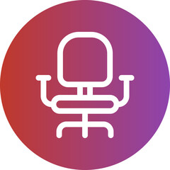 desk chair gradient icon