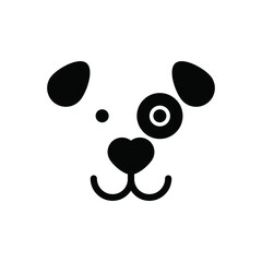 dog logo vector illustration black and white . simple minimalistic dog logotype